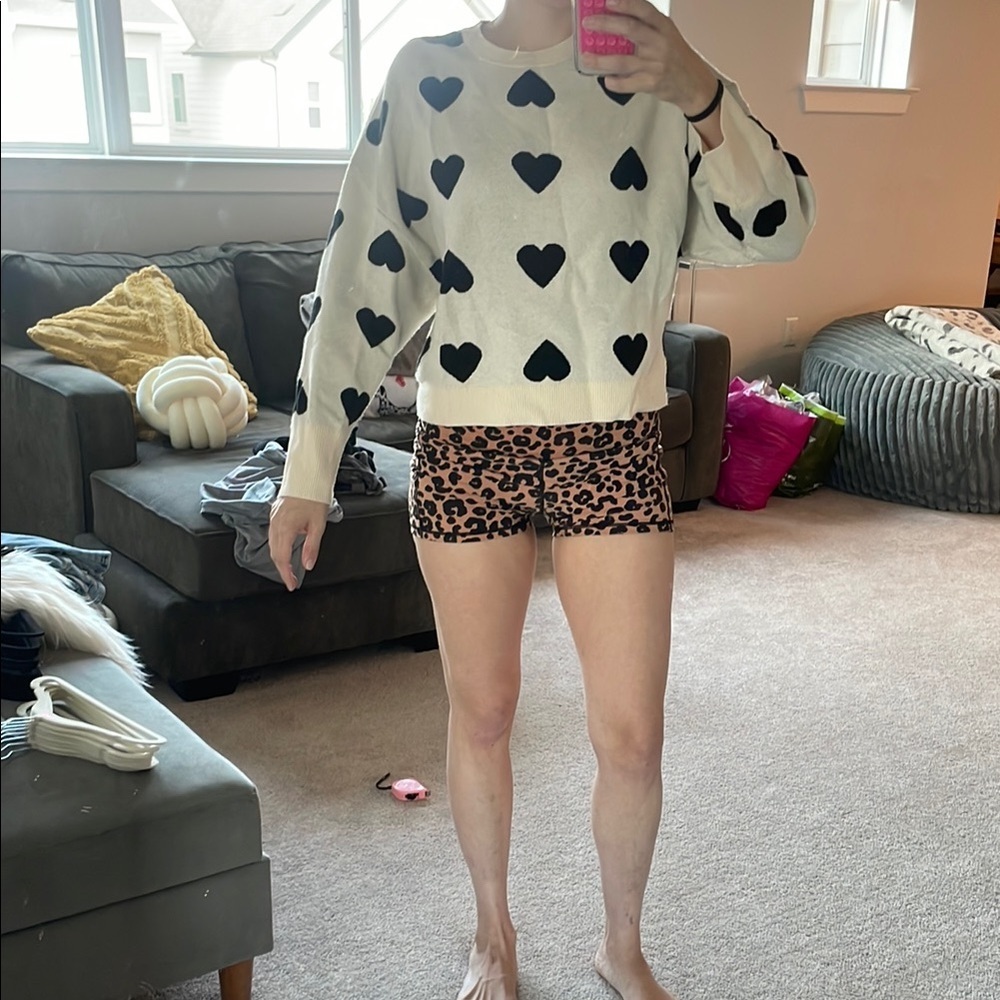 Express Black Heart Sweater